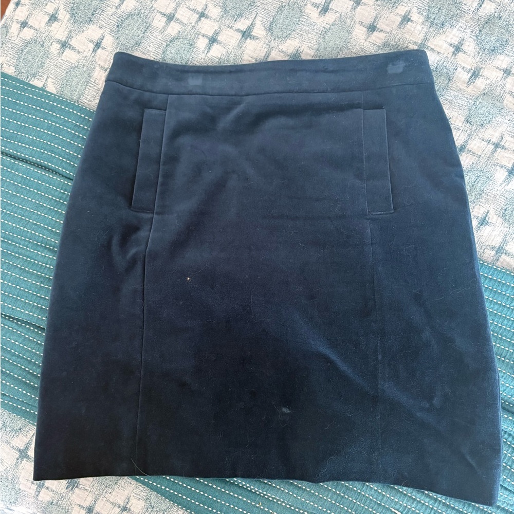 Ann Taylor Blue Velvet Mini Skirt